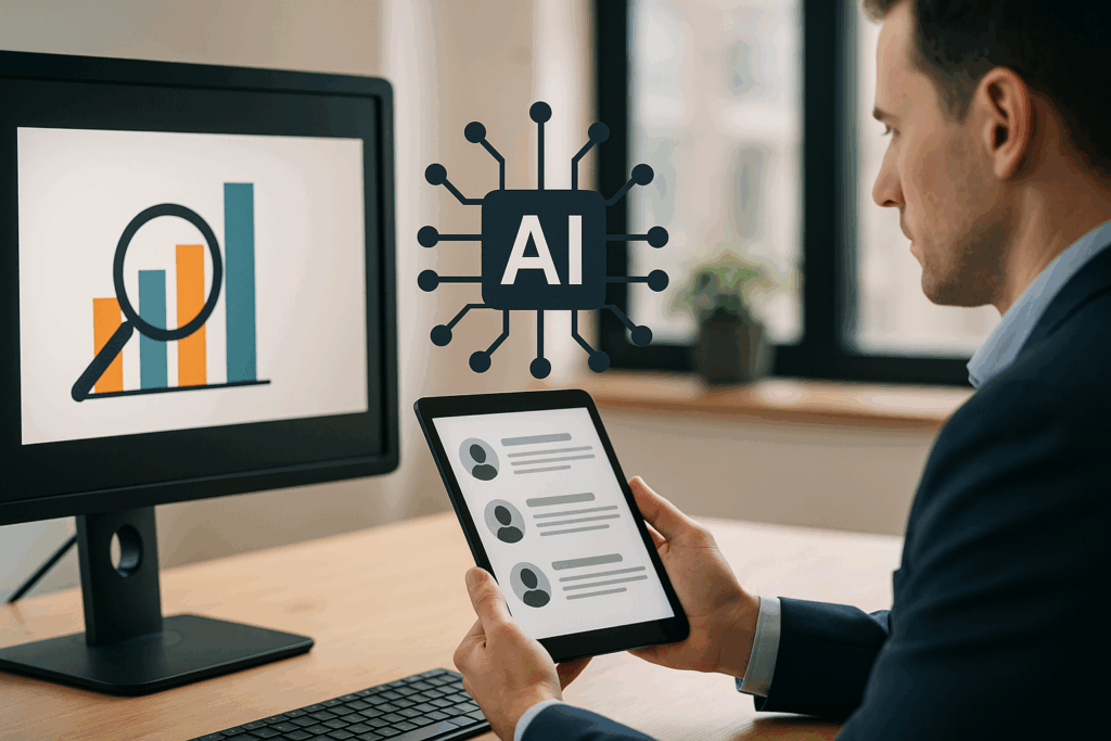 Man looking at chart