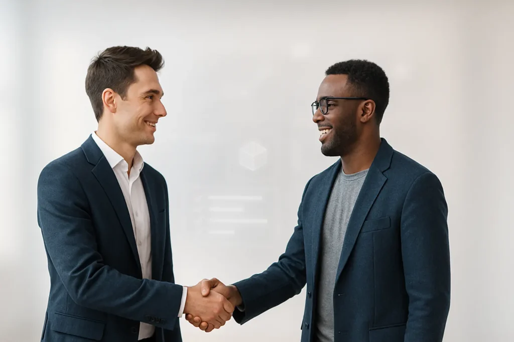 Two men shaking hands
